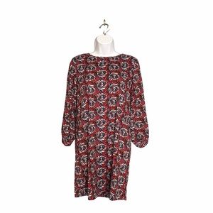 Loft | Long Sleeve All-Over Patterned Shift Dress •